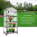 Outdoor Garden Extra-Thick Galvanized Steel Raised Garden Bed Planter Kit Box with Greenhouse with Large Zipper Windows Dual Use